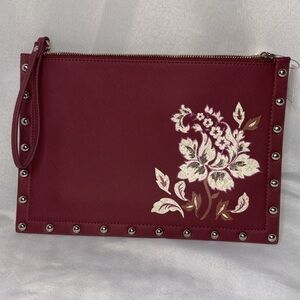 WHBM Floral Studded Pouch Bag Clutch Purse